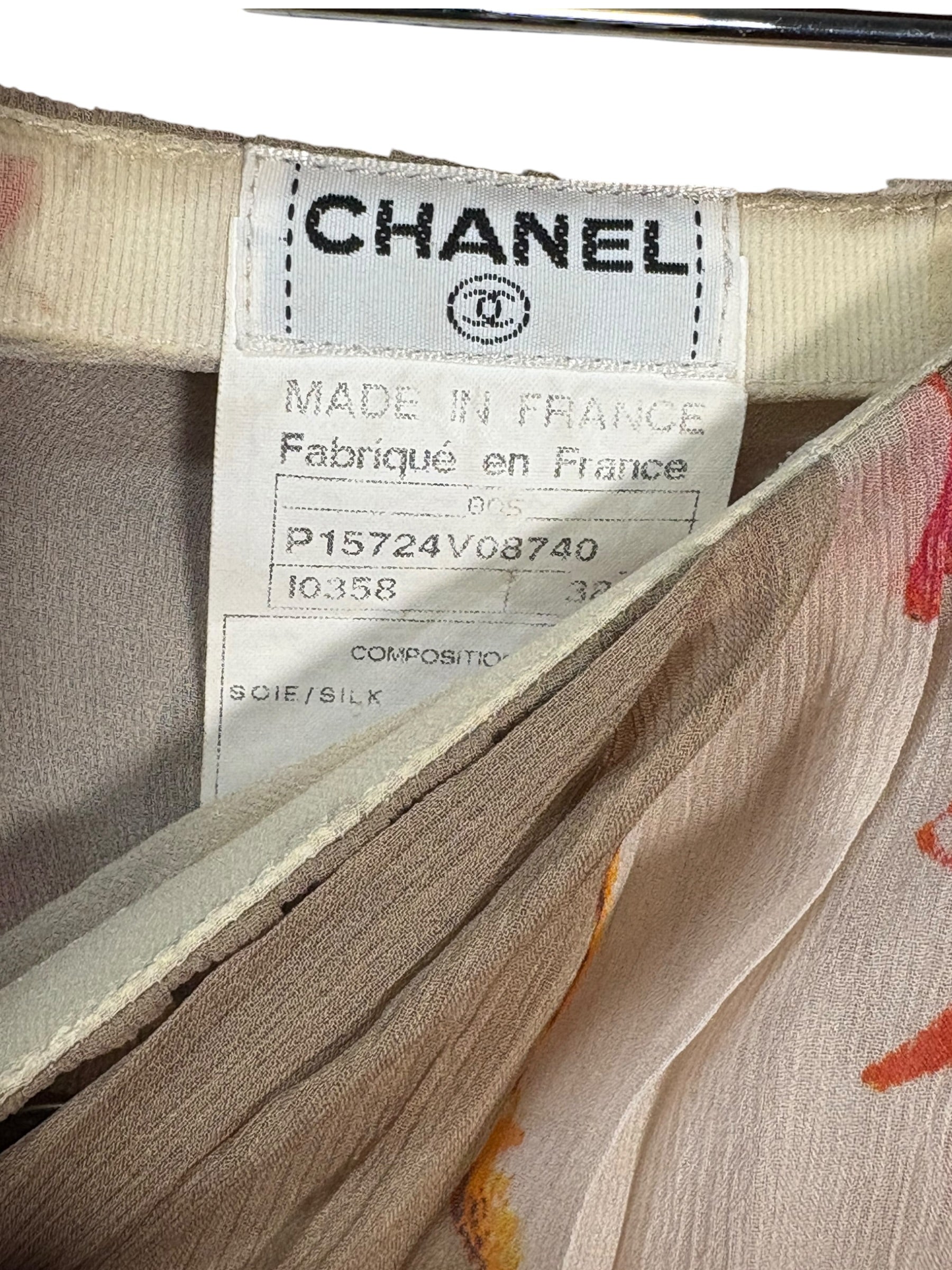 Chanel Vintage Floral Pleaded Skirt