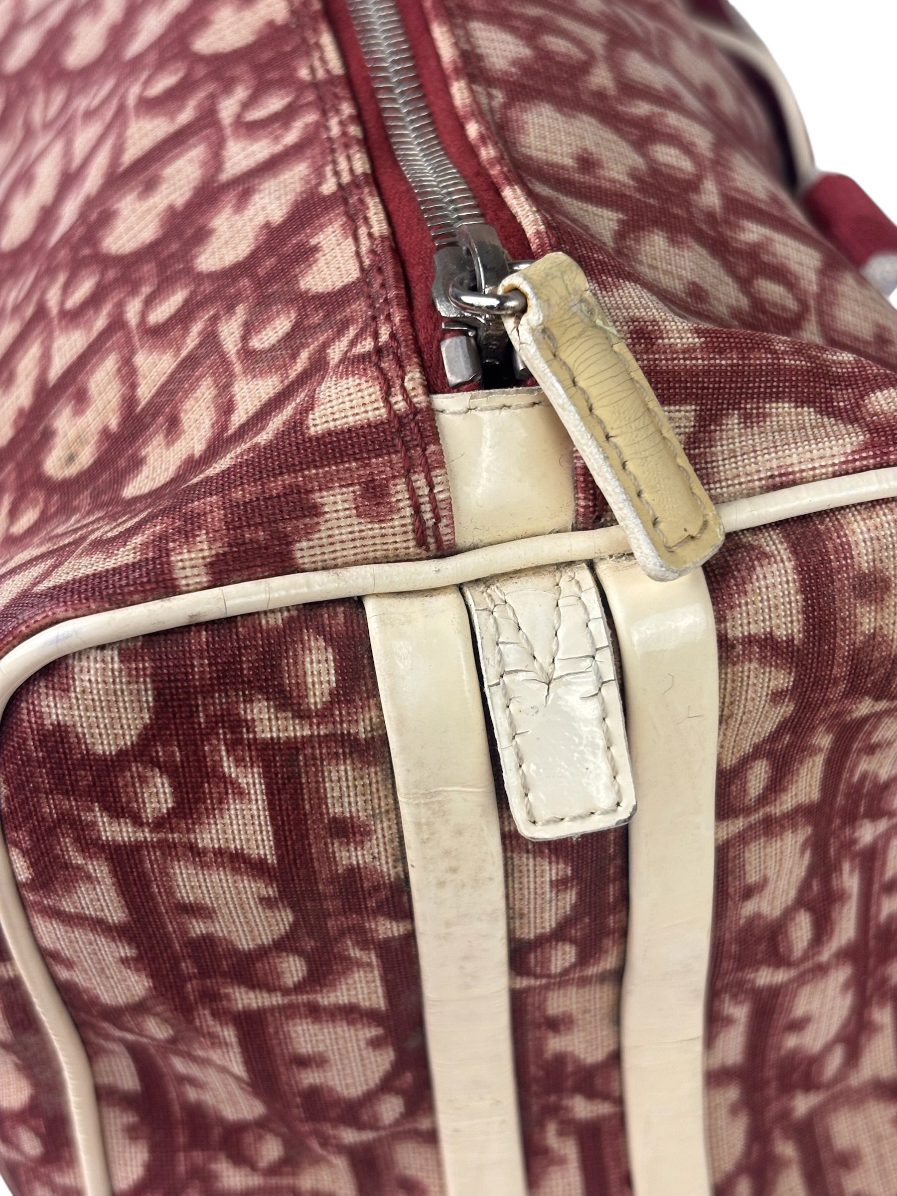 Christian Dior Vintage Red Trotter Boston Bag