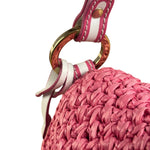 Fendi Pink Raffia Mini Chef Bag