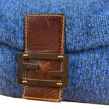 Fendi Vintage Blue Cashmere Baguette