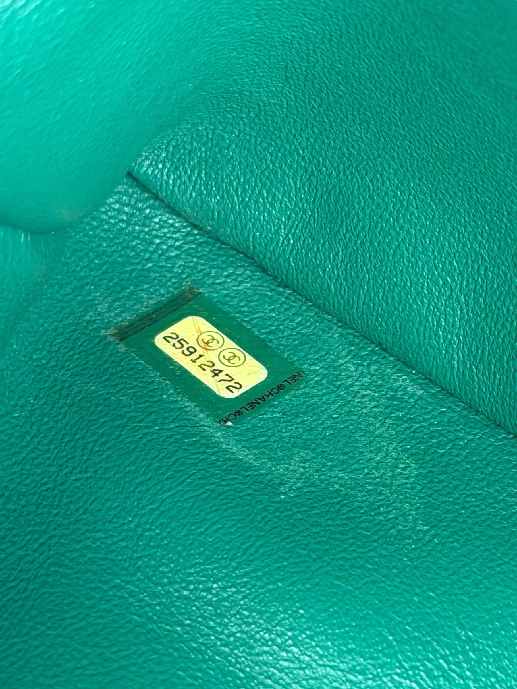 Chanel Green Lambskin Shoulder Bag 2018