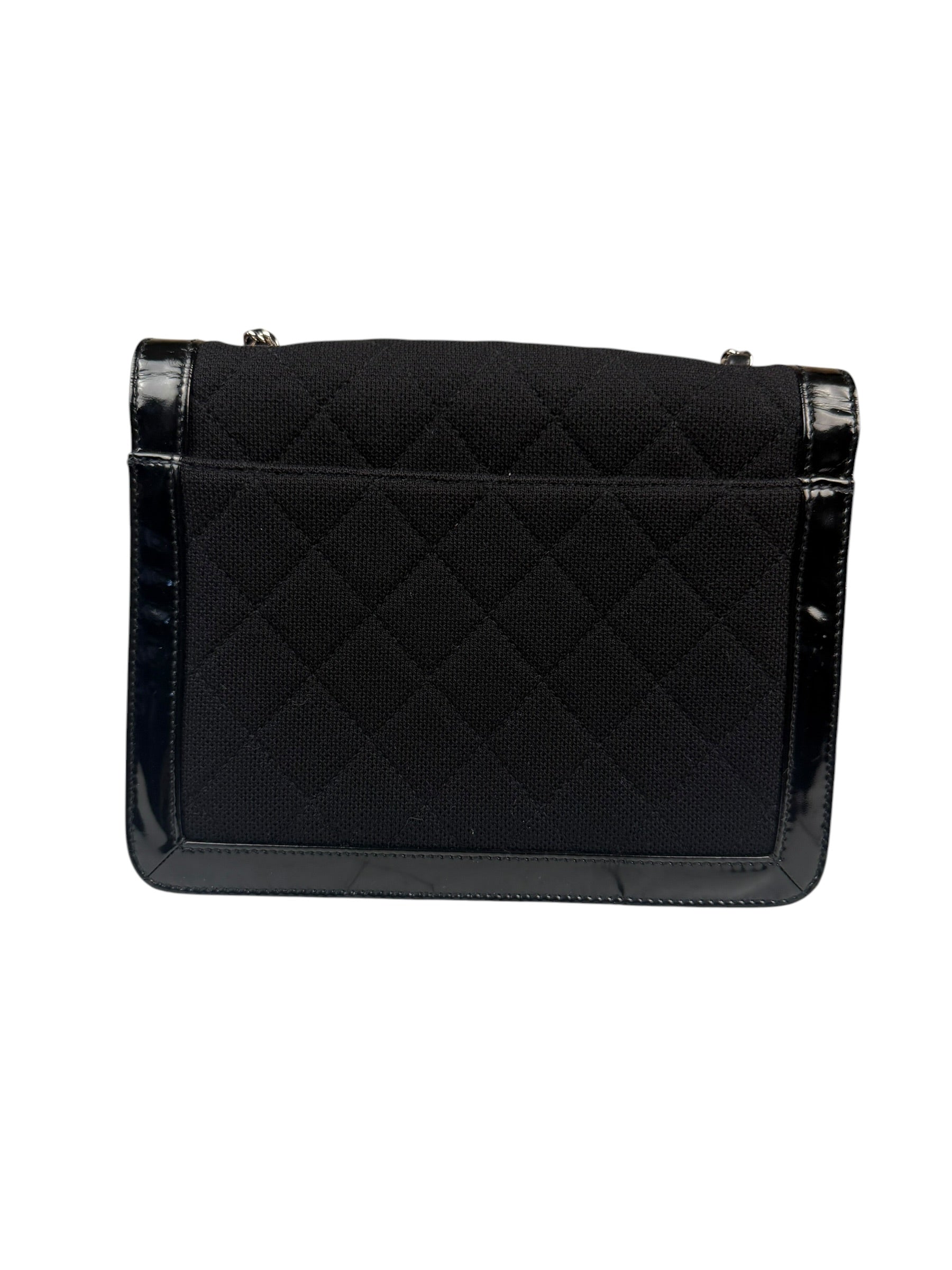 Chanel Black Patent Leather Trim Reissiue Flap Bag 2000