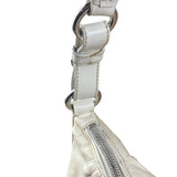 Prada White Tessuto Nylon Leather Trim Shoulder Bag