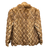 Vintage Light Brown Quilted Mink Fur Coat