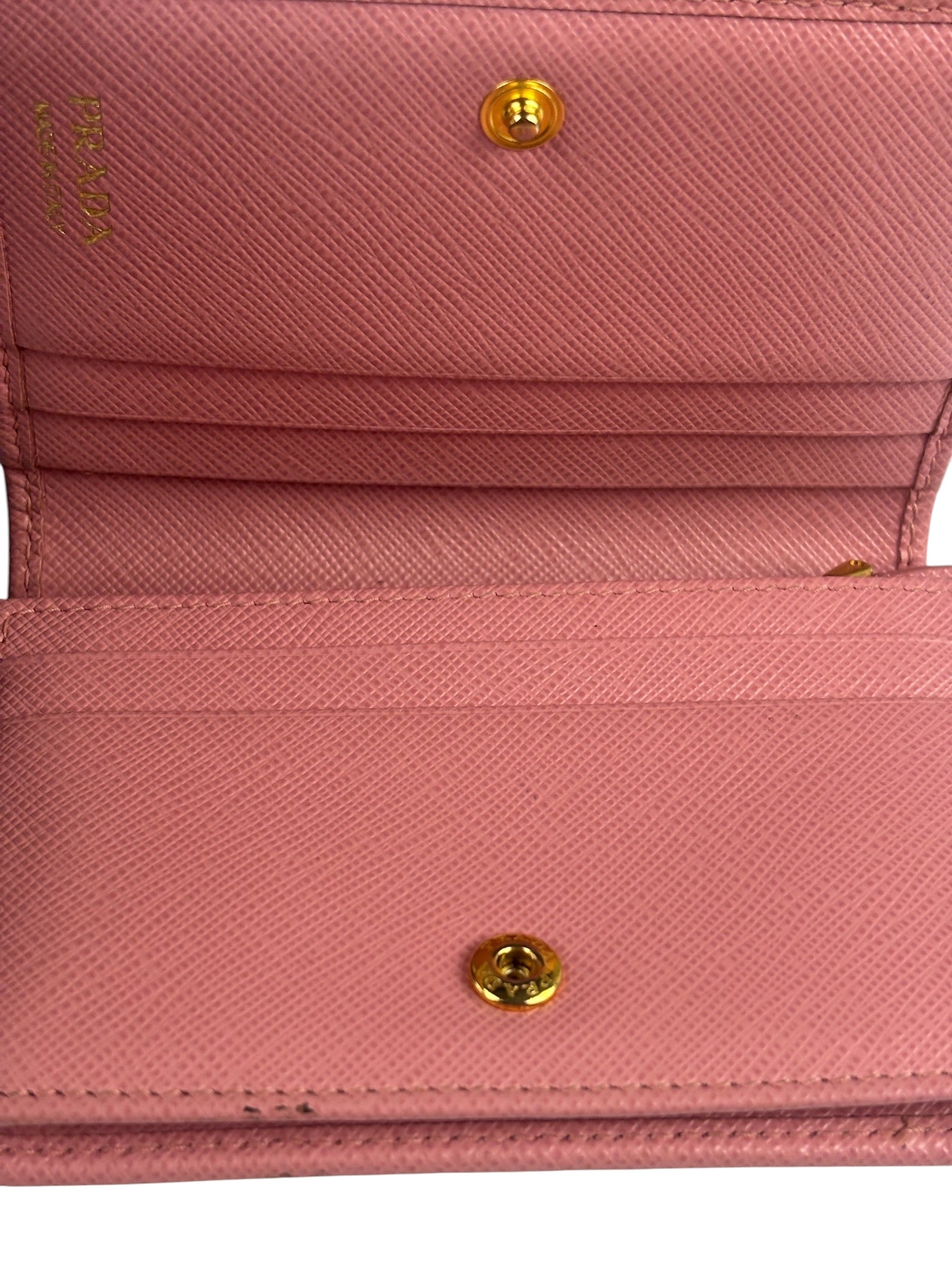 Prada Pink Saffiano Leather Wallet