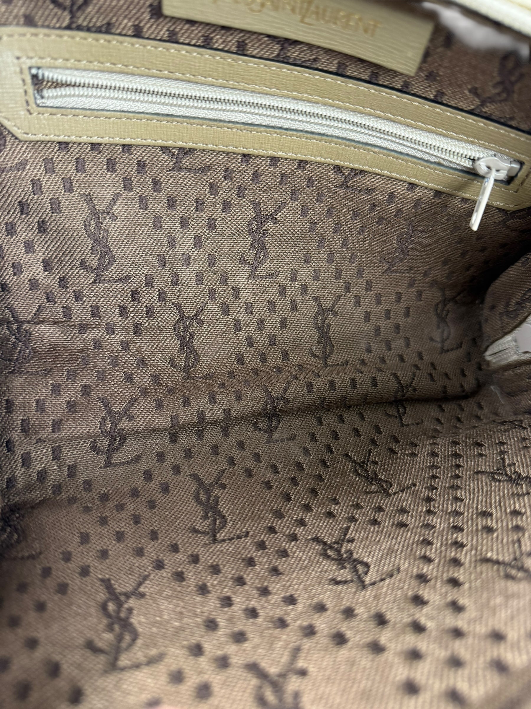 YSL Vintage Grey Leather Travel Pouch