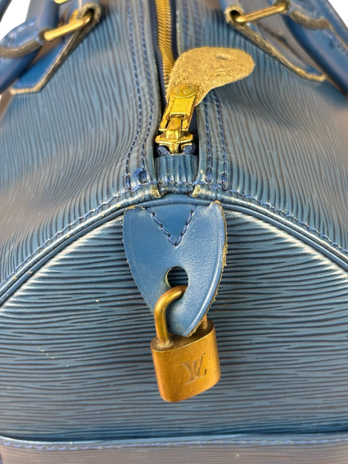 Louis Vuitton Blue Epi Speedy 40