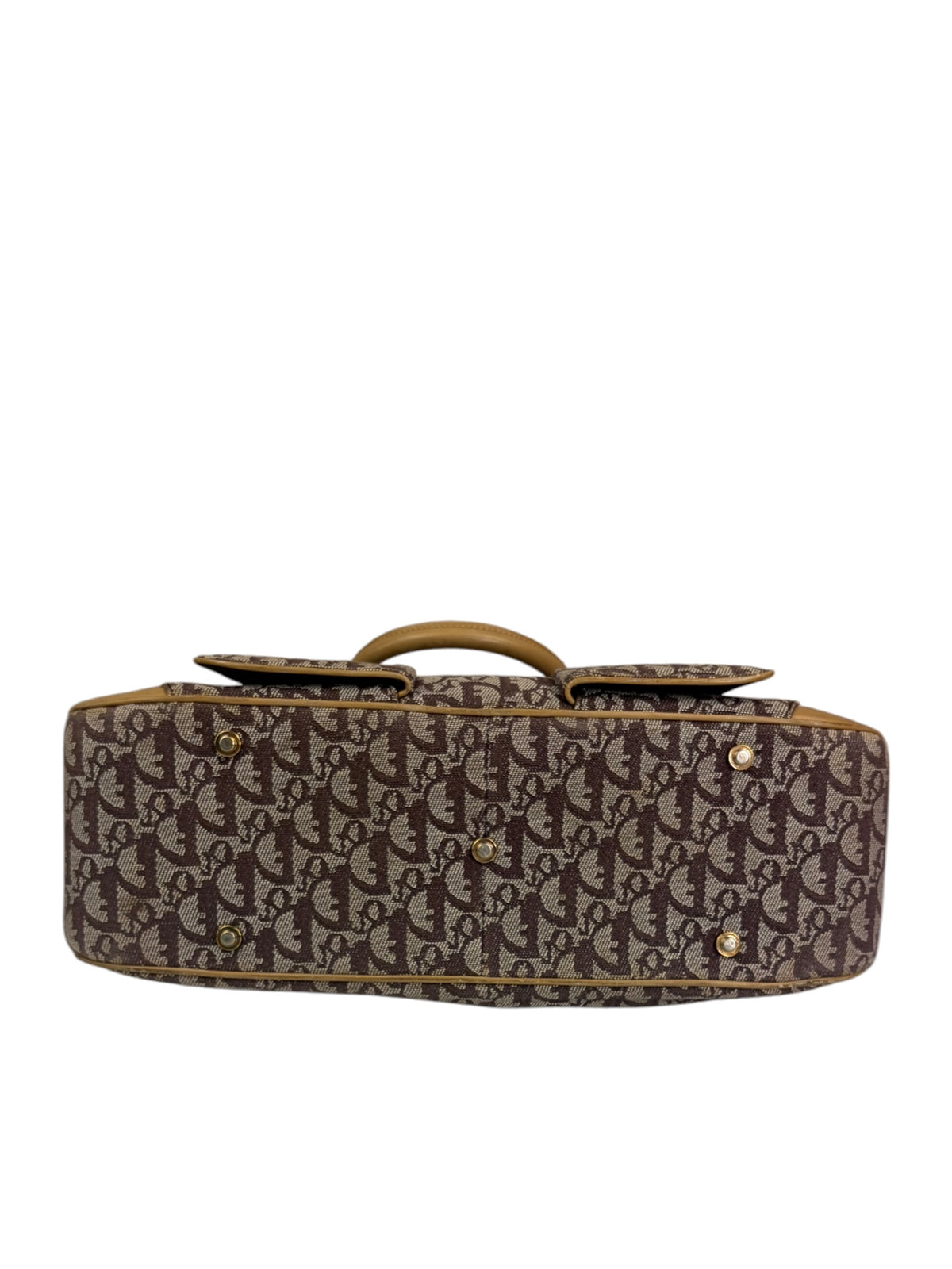 Christian Dior Beige/Brown Trotter Double Saddle Bowler Bag