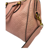 Gucci Pink Leather Guccissima Two-Way Boston Bag