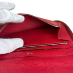 Hermes Rouge Epsom Leather Vintage Organizer Wallet