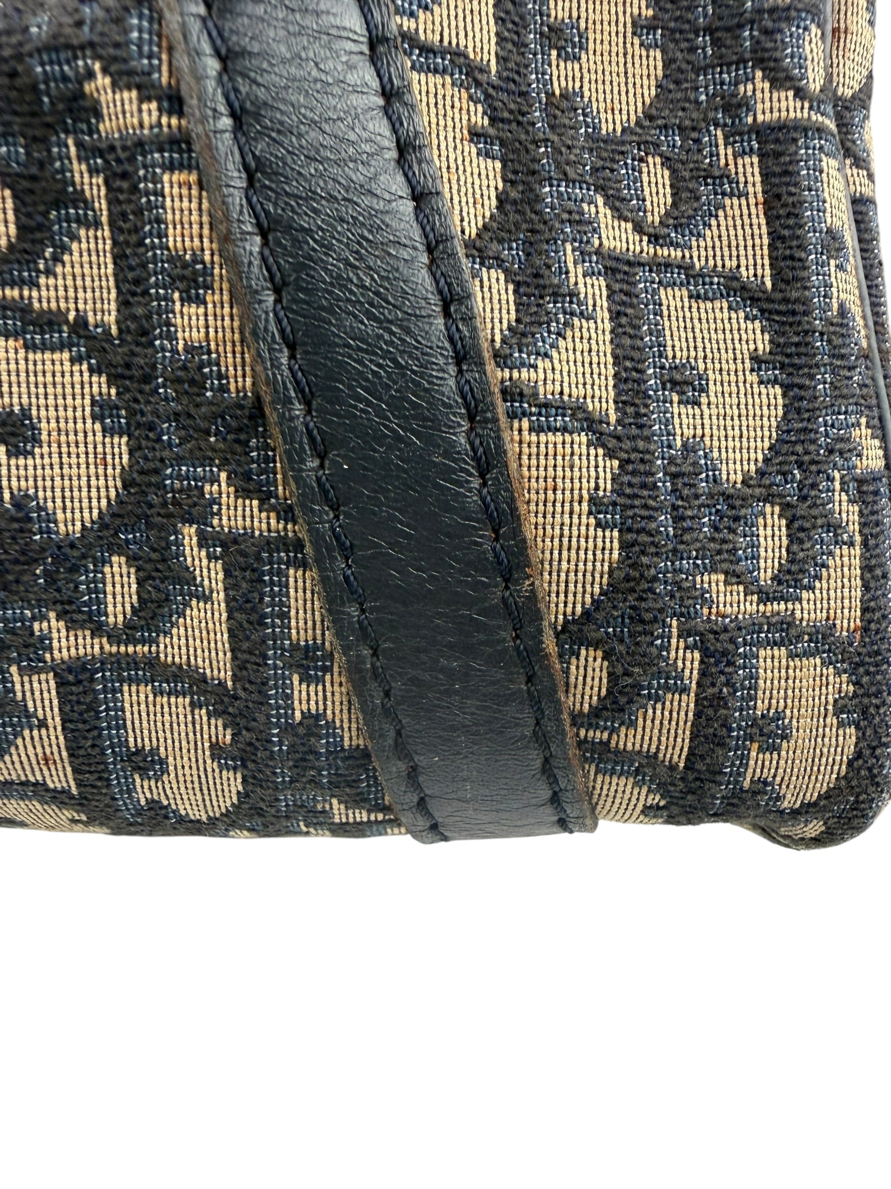 Christian Dior Vintage Canvas Monogram Trotter Oblique Boston Hand Bag