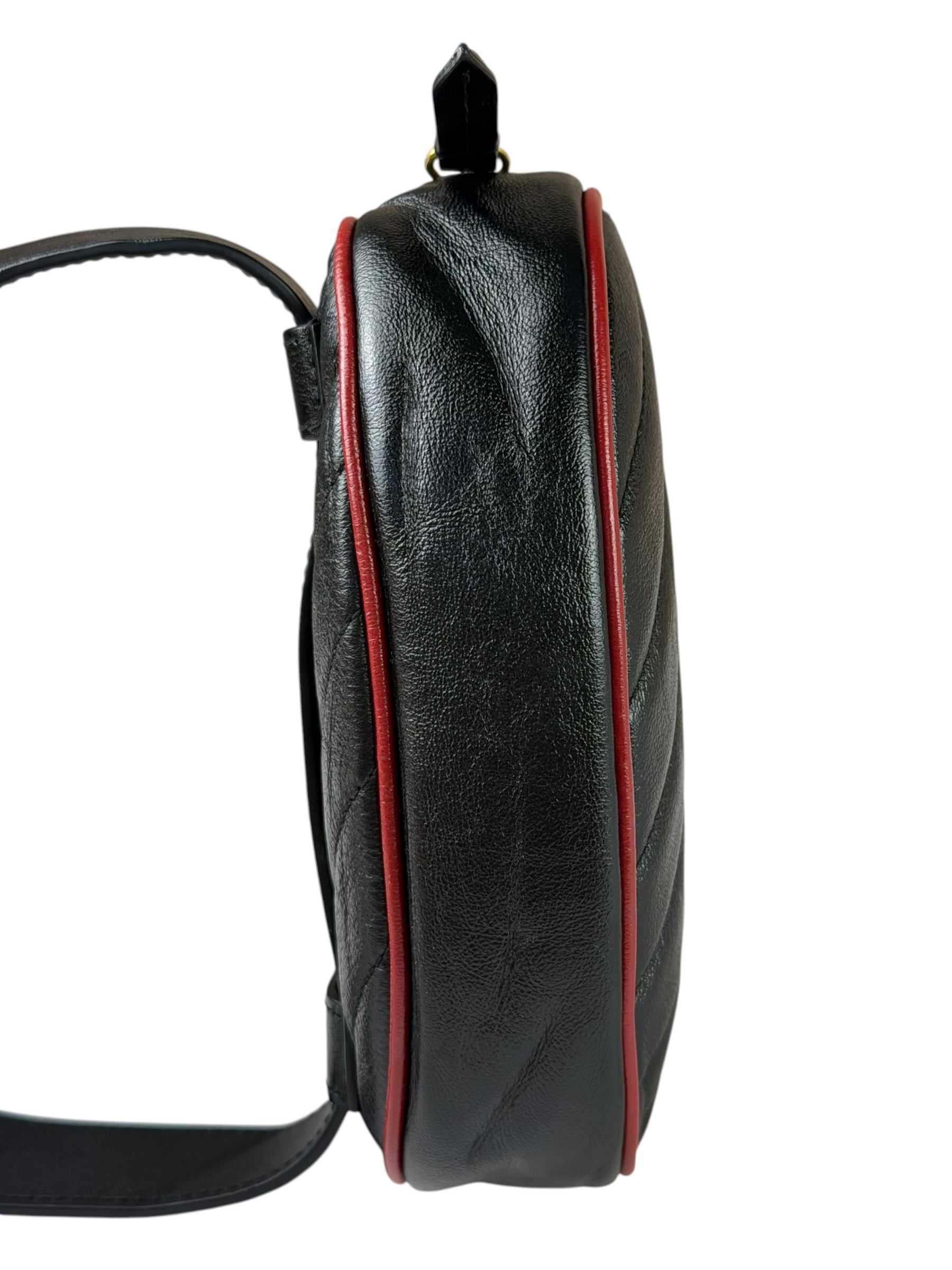 Gucci Black Matalassè Leather Marmont Belt Bag