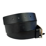 Gucci Black Leather GG Supreme Buckled Belt