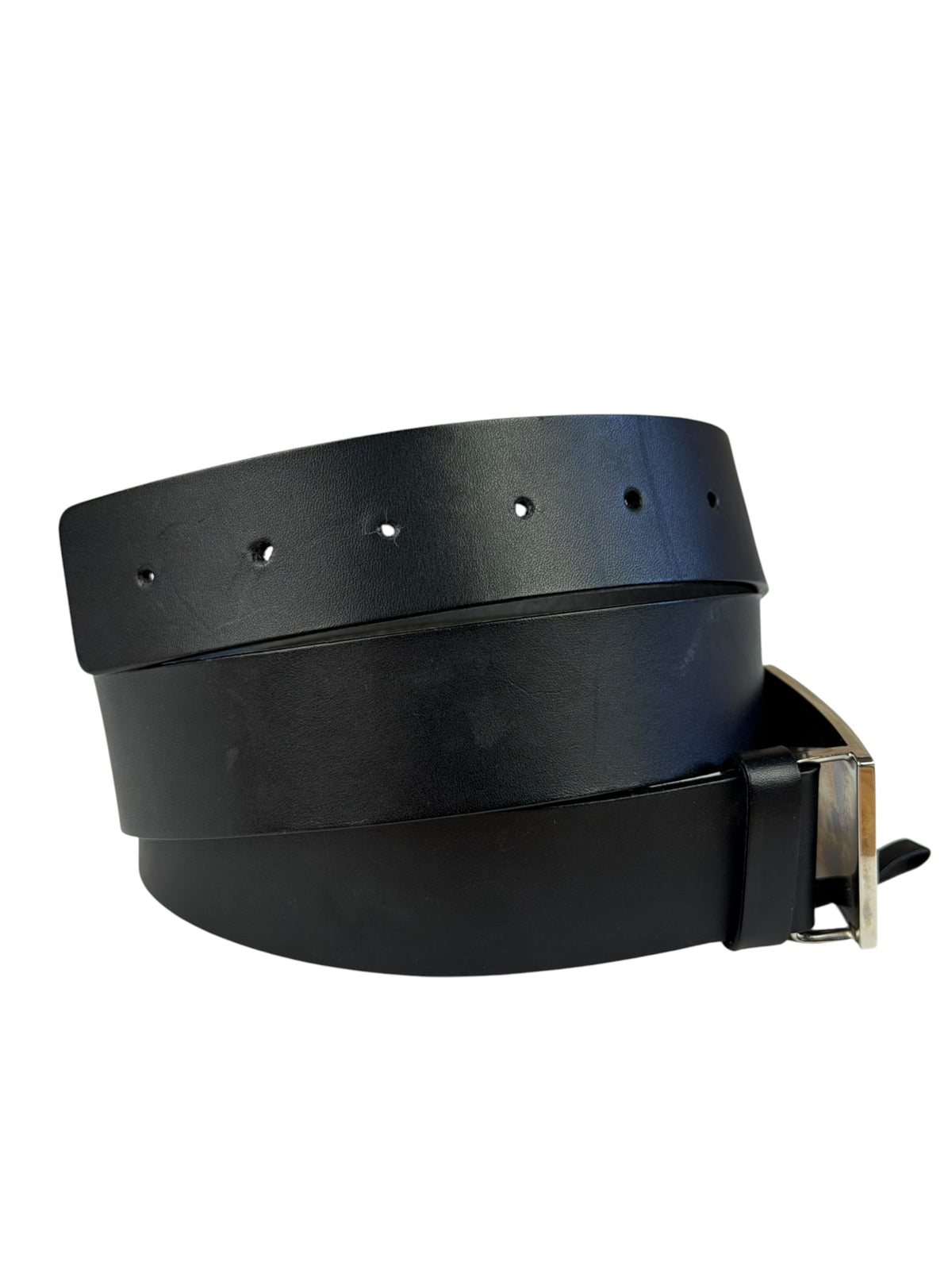 Gucci Black Leather GG Supreme Buckled Belt