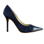 Jimmy Choo Romy Navy Blue Suede Pointed Toe Pumps