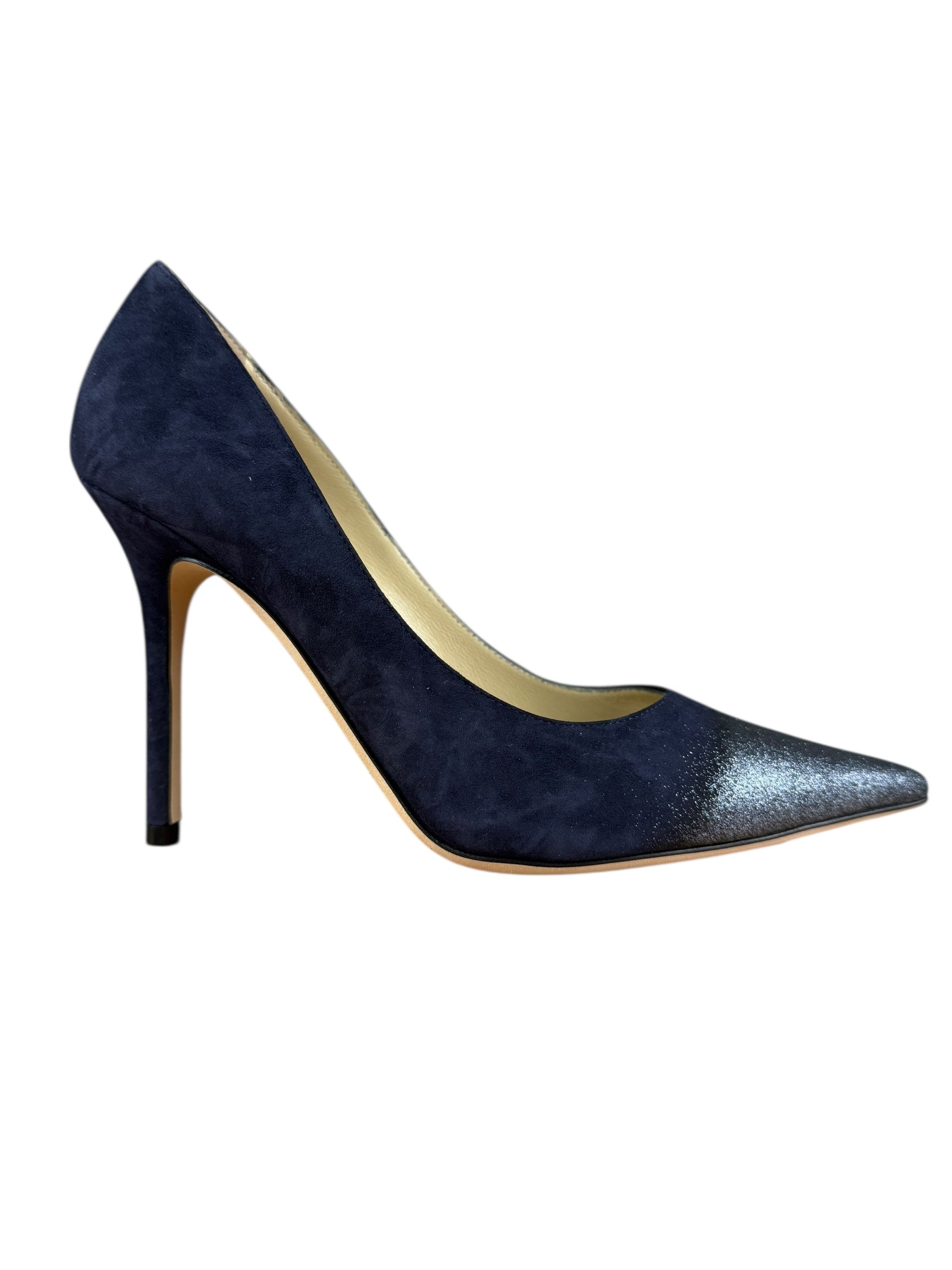 Jimmy Choo Romy Navy Blue Suede Pointed Toe Pumps