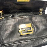 Fendi Black Leather Maxi Baguette