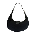 Fendi Black Leather Trim Mamma Baguette