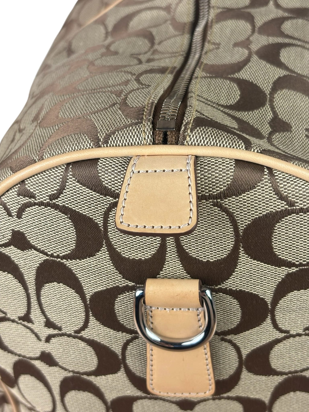 Coach Signature Jacquard Canvas Voyager Duffle Bag