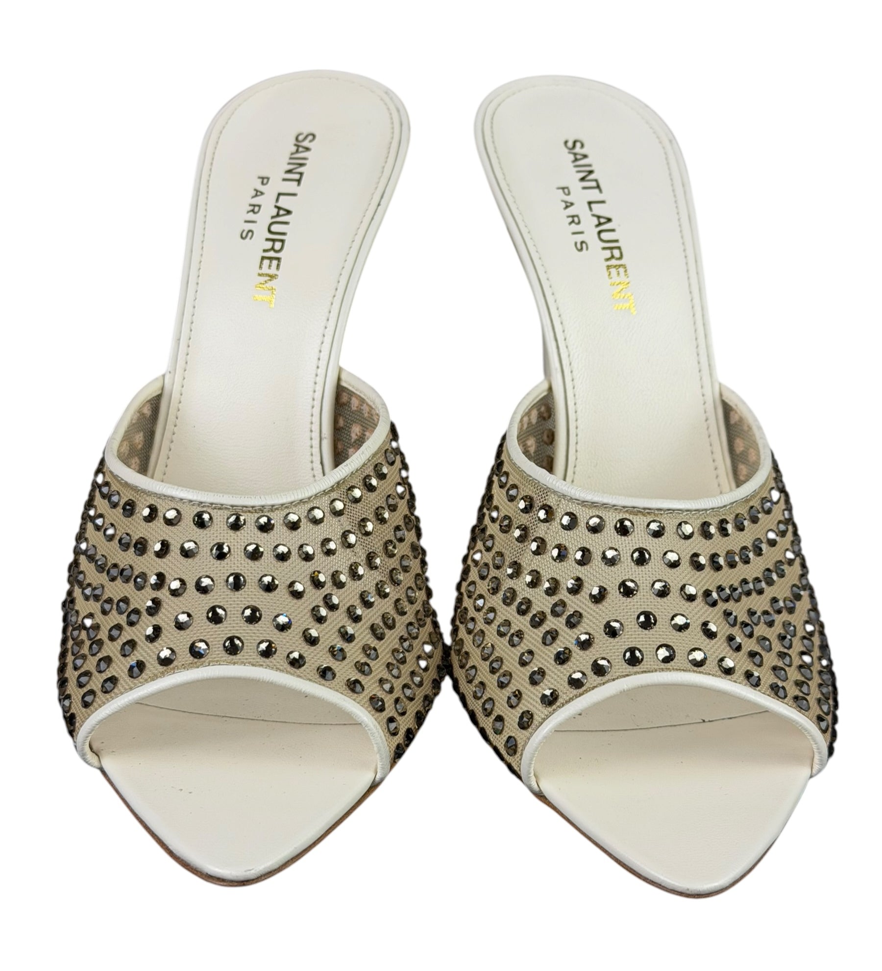 YSL Crystal Blonde Mules 37.5
