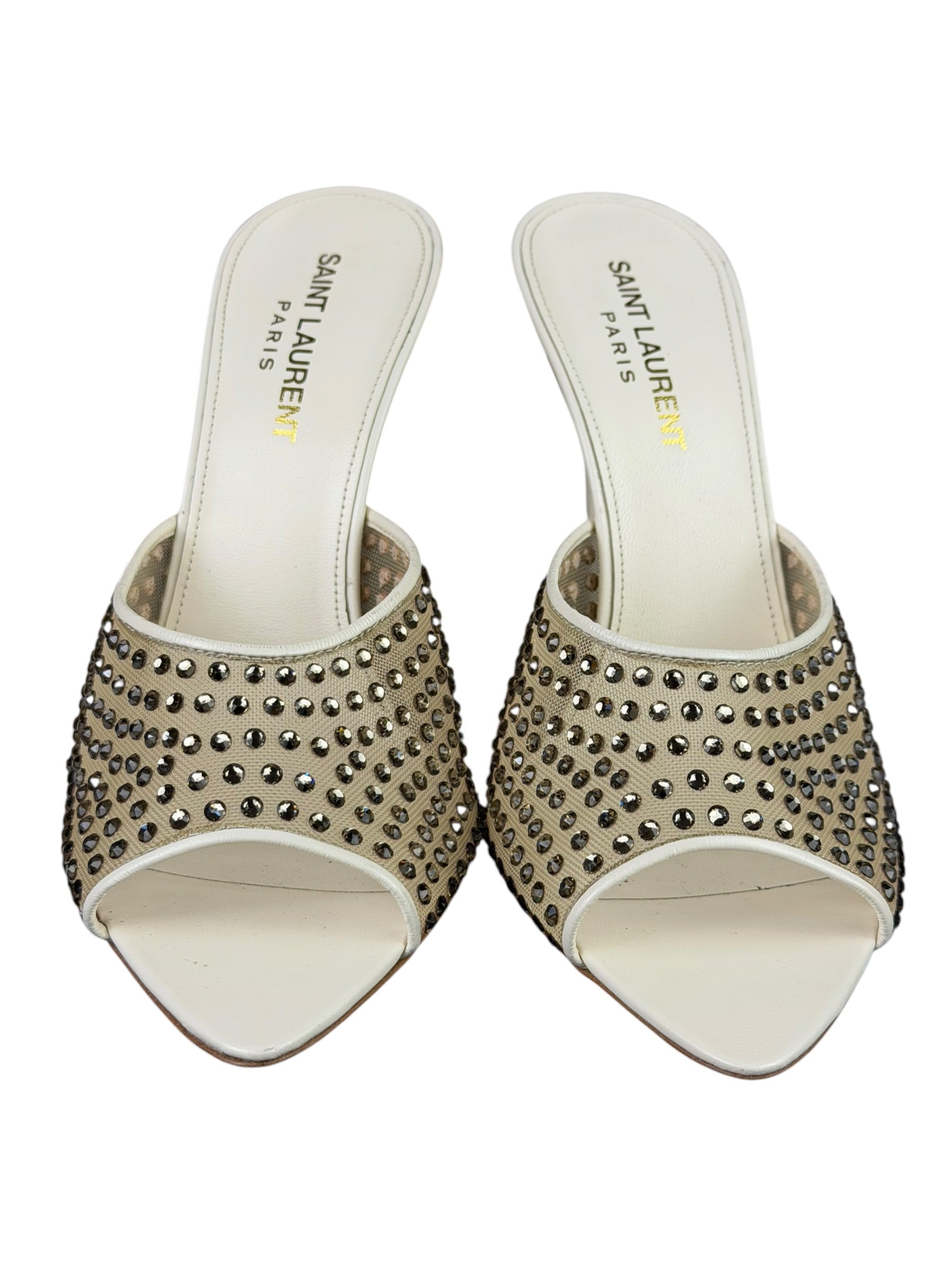 YSL Crystal Blonde Mules 37.5