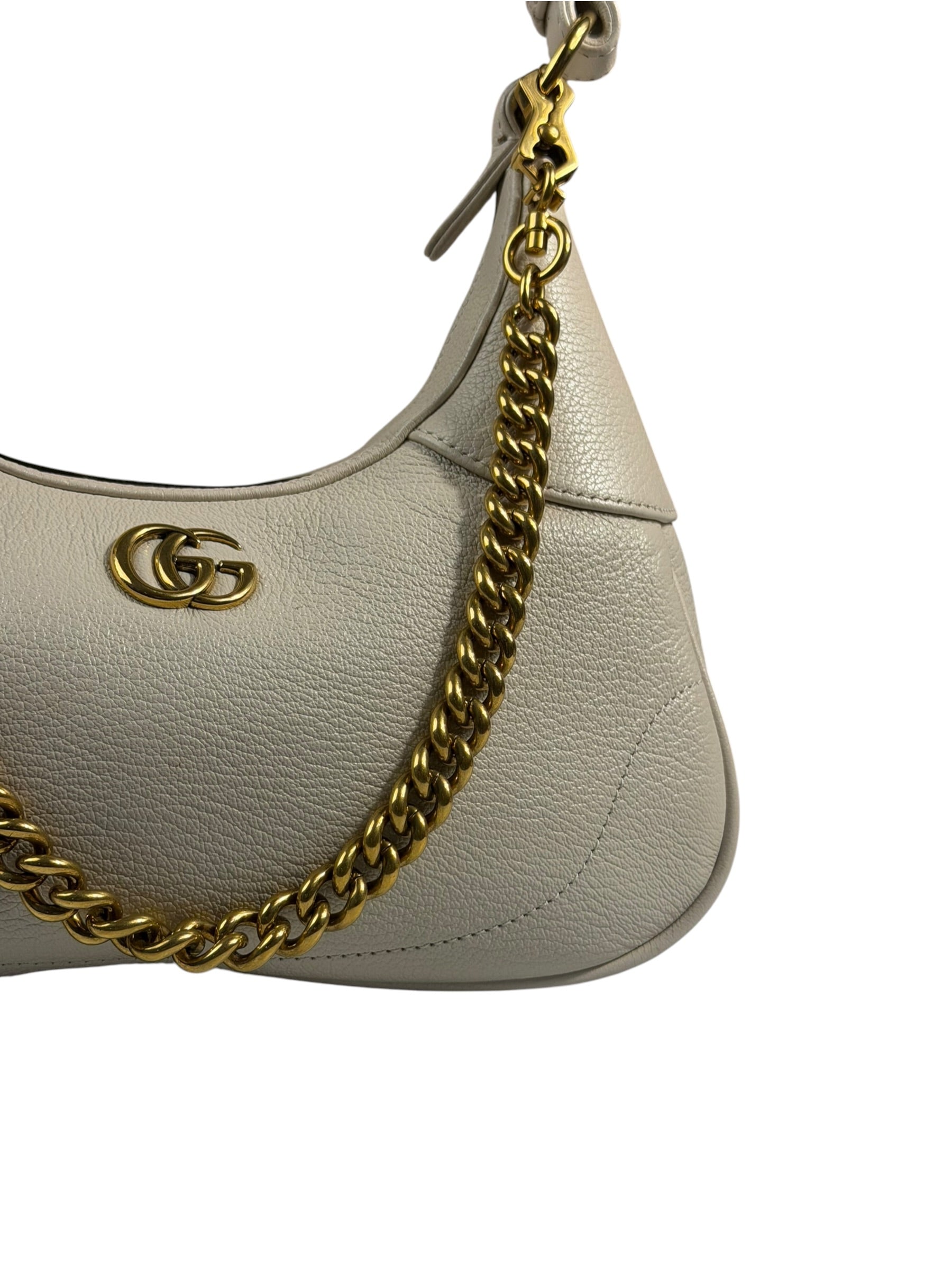 Gucci White Aphrodite Leather Shoulder Bag