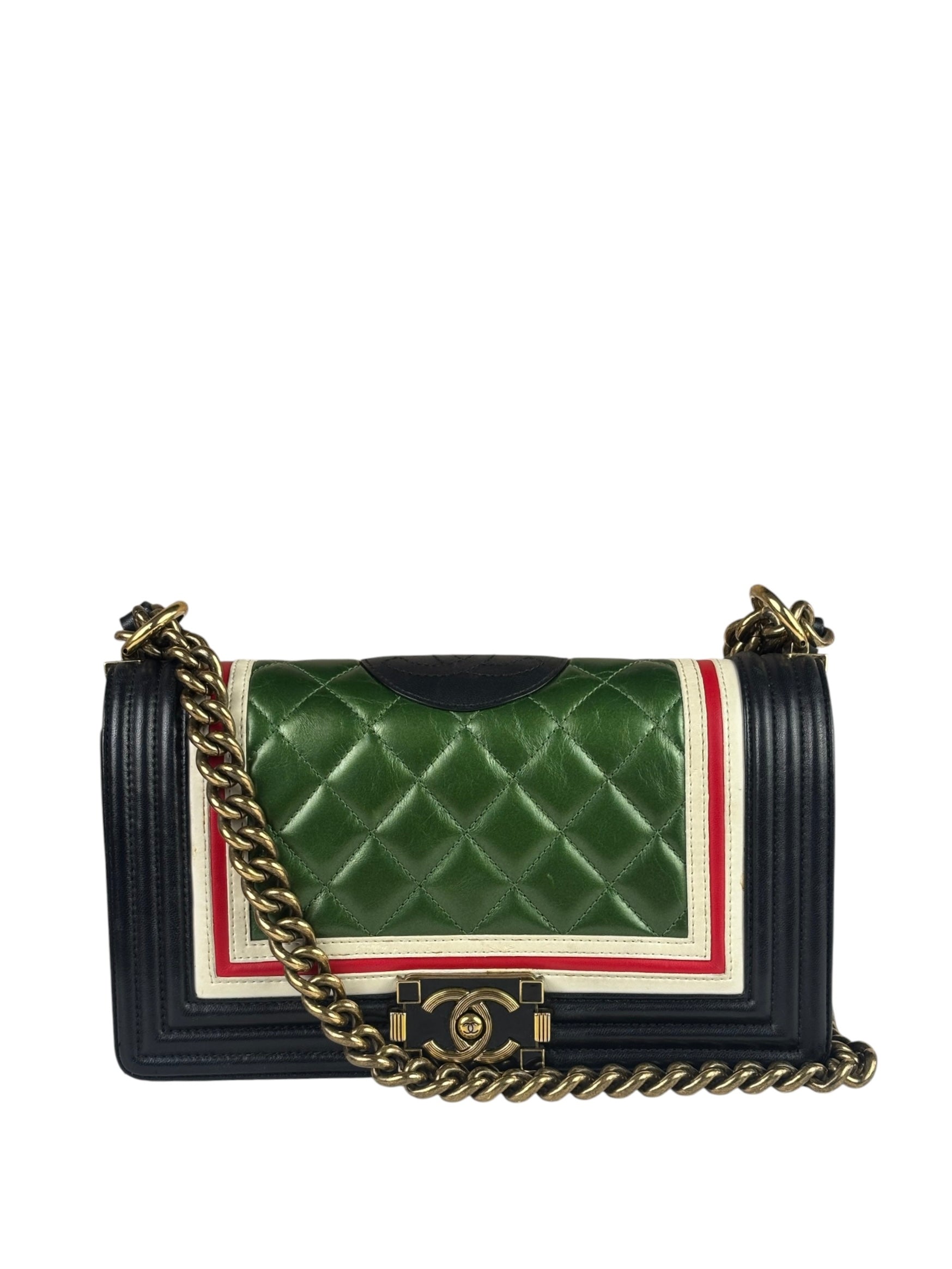 Chanel Multicolor Lambskin Crest S Boy Bag