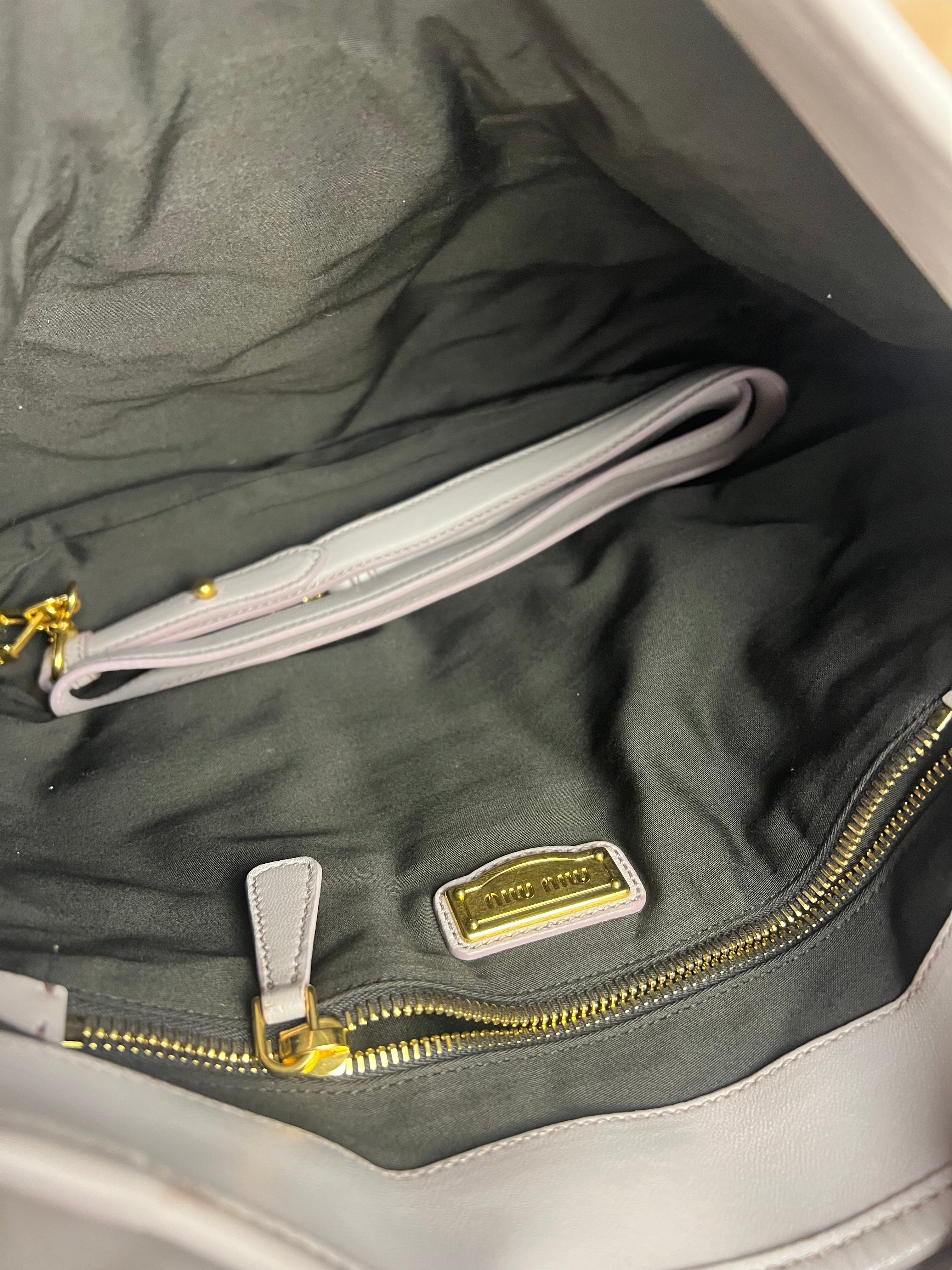 Miu Miu Lilac Nappa Leather Shoulder Bag