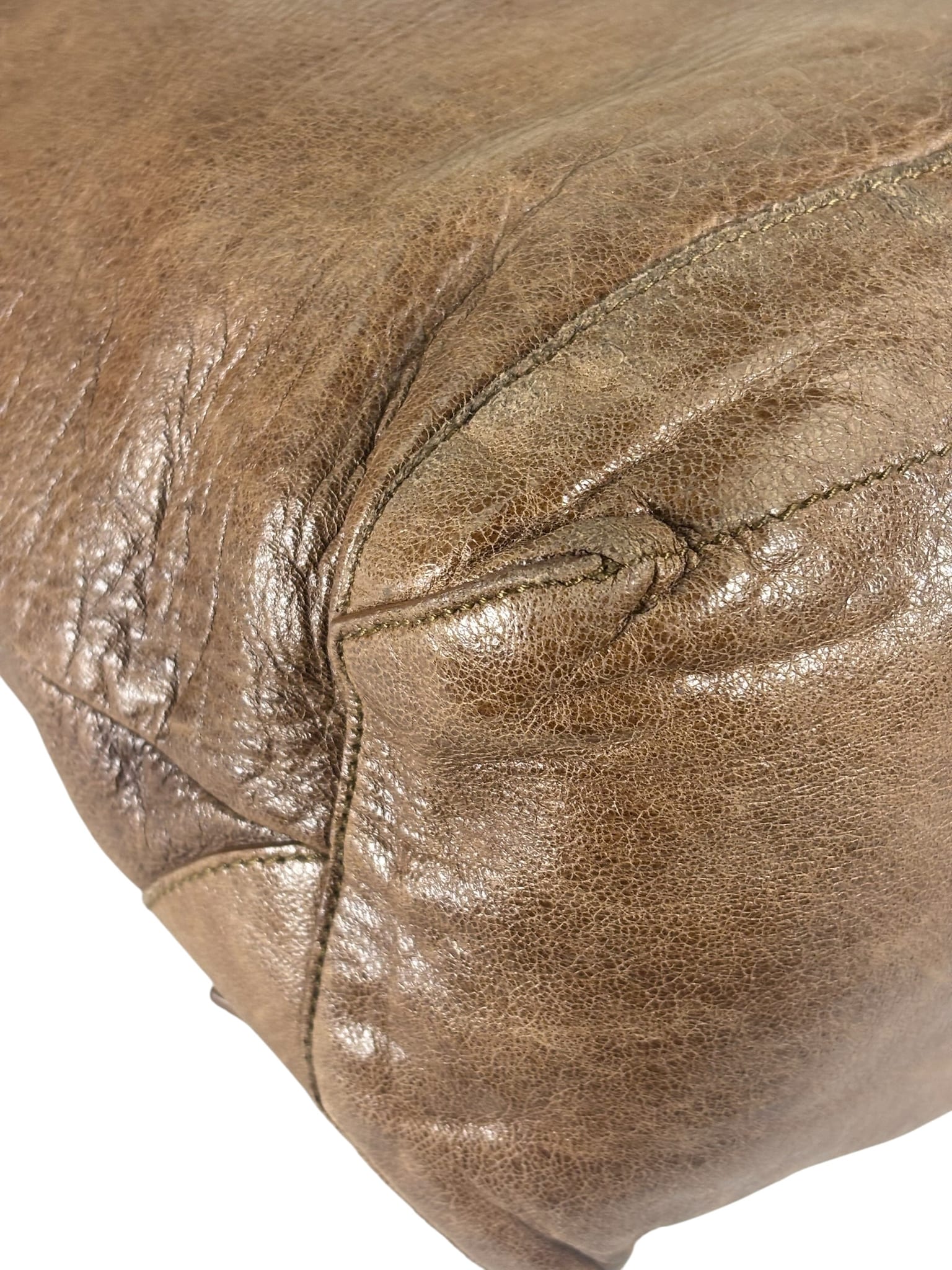 Balenciaga Brown Lambskin Day Moto Hobo Bag