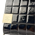 Chanel Black Patent Leather Chocolate Bar Flap Bag 2000