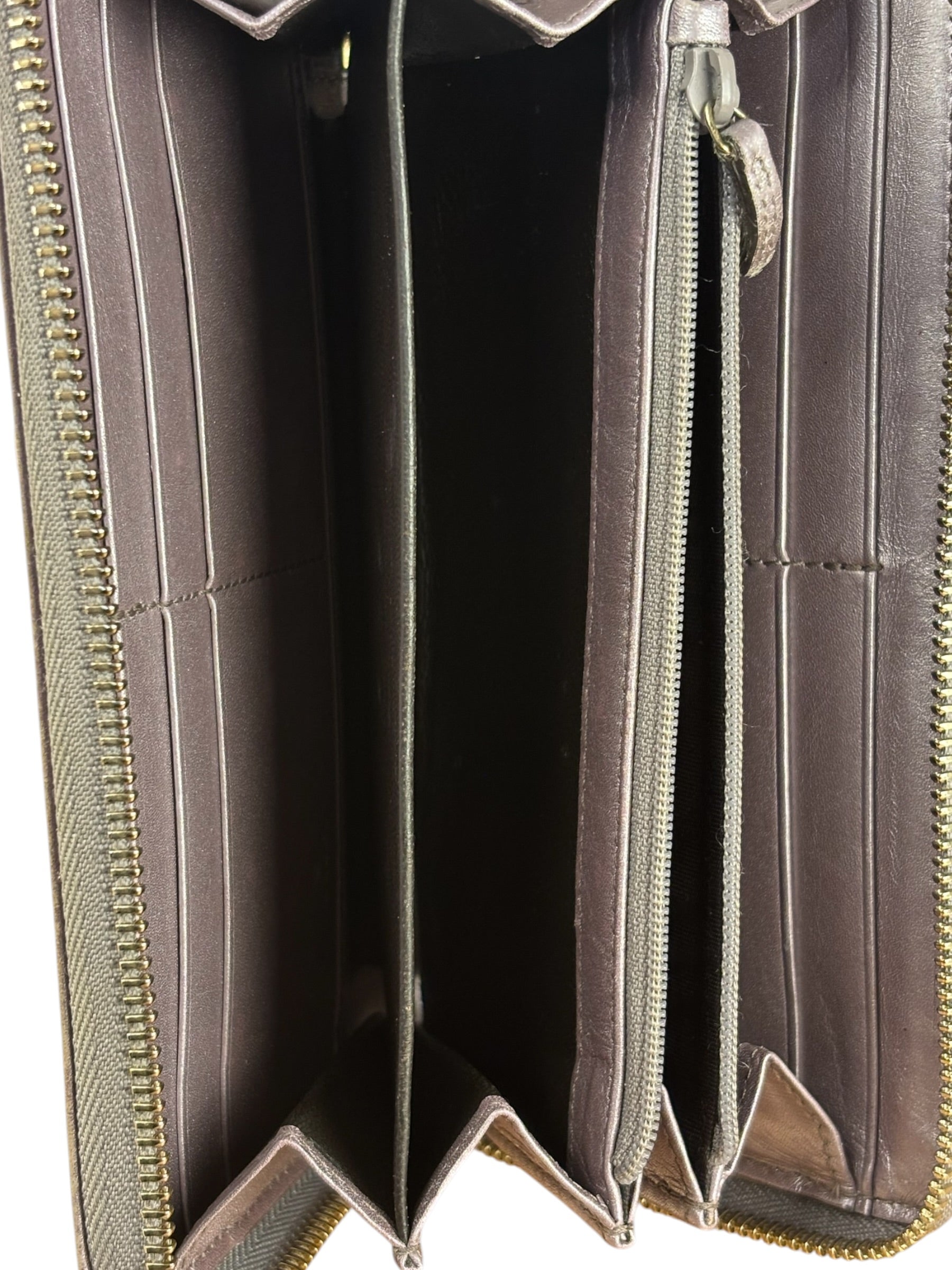 Gucci GG Embossed Metallic Lilac Leather Long Wallet