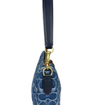 Coach Signature Blue Jacquard Denim Swing Zip Shoulder Bag
