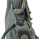 Balenciaga Denim Le Cagole Rhinestones Crossbody Bag