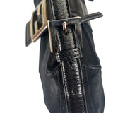 Fendi Black Leather Trim Crossbody Neoprene Baguette