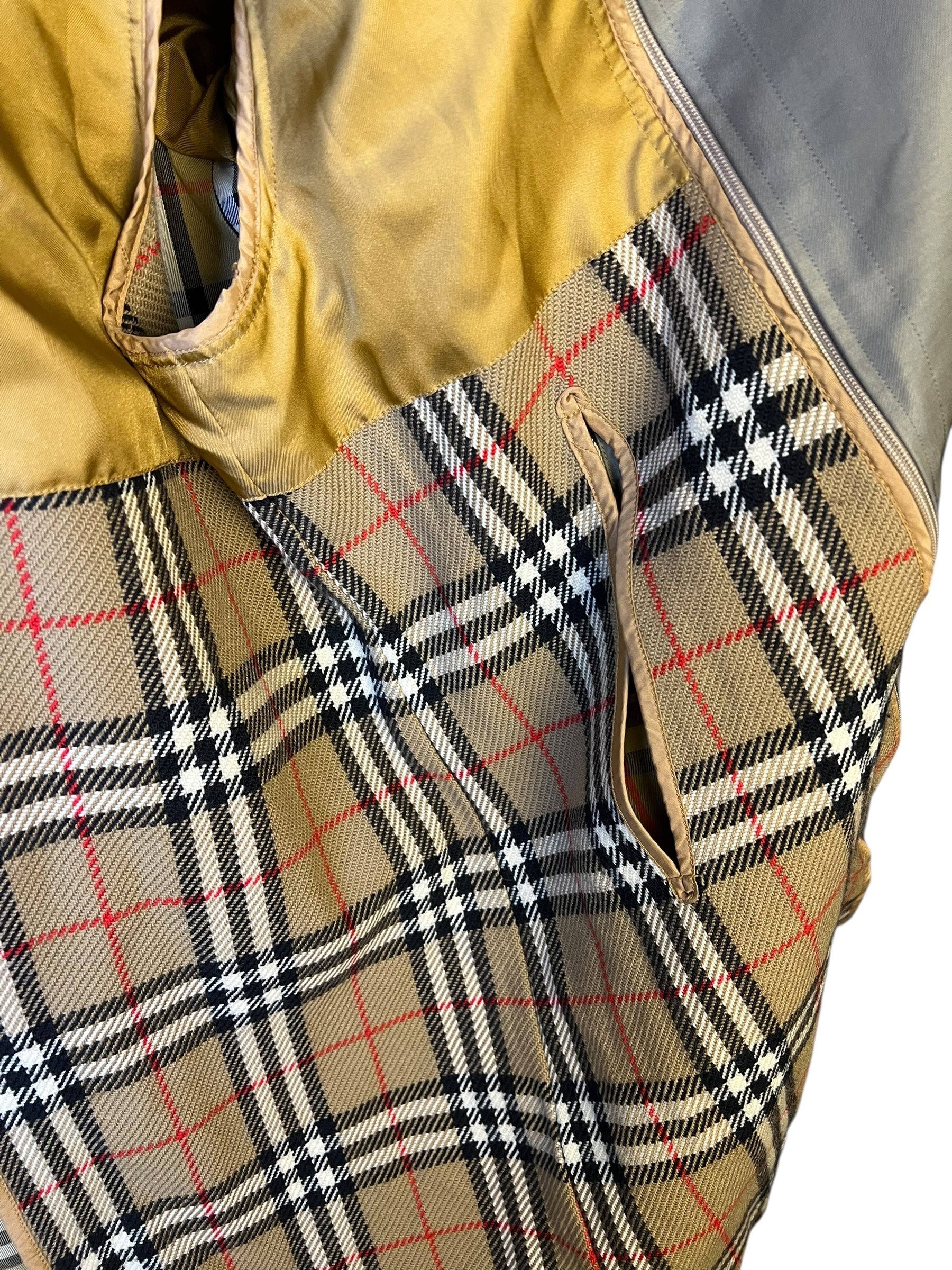 Burberry Vintage Grey Check Lined Coat