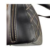 Chanel Vintage Black Leather Wild Stitch Bowler Handbag 2001