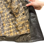 Vintage Grey Fur Lined Leather Blazer Coat