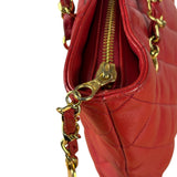 Chanel Vintage Red Quilted Lambskin Shoulder Bag 1989