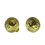 Chanel Vintage CC Logo Gold Woven Clip-On Earrings
