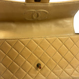 Chanel Beige Quilted Lambskin Tortoiseshell Chain Flap 1996