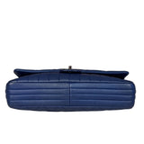 Chanel Blue Metallic Calf-Skin Chain Flap Bag 2014
