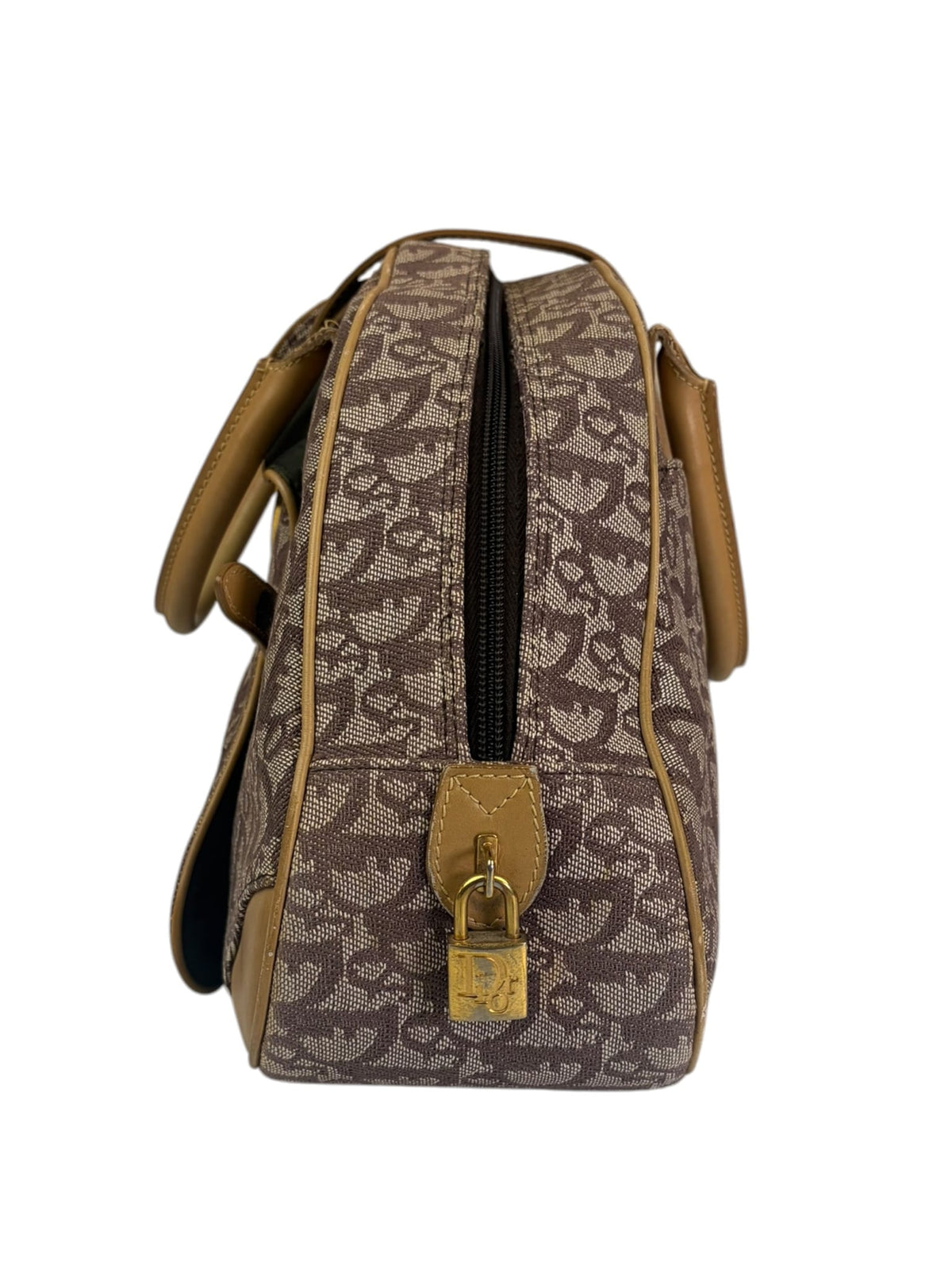 Christian Dior Beige/Brown Trotter Double Saddle Bowler Bag