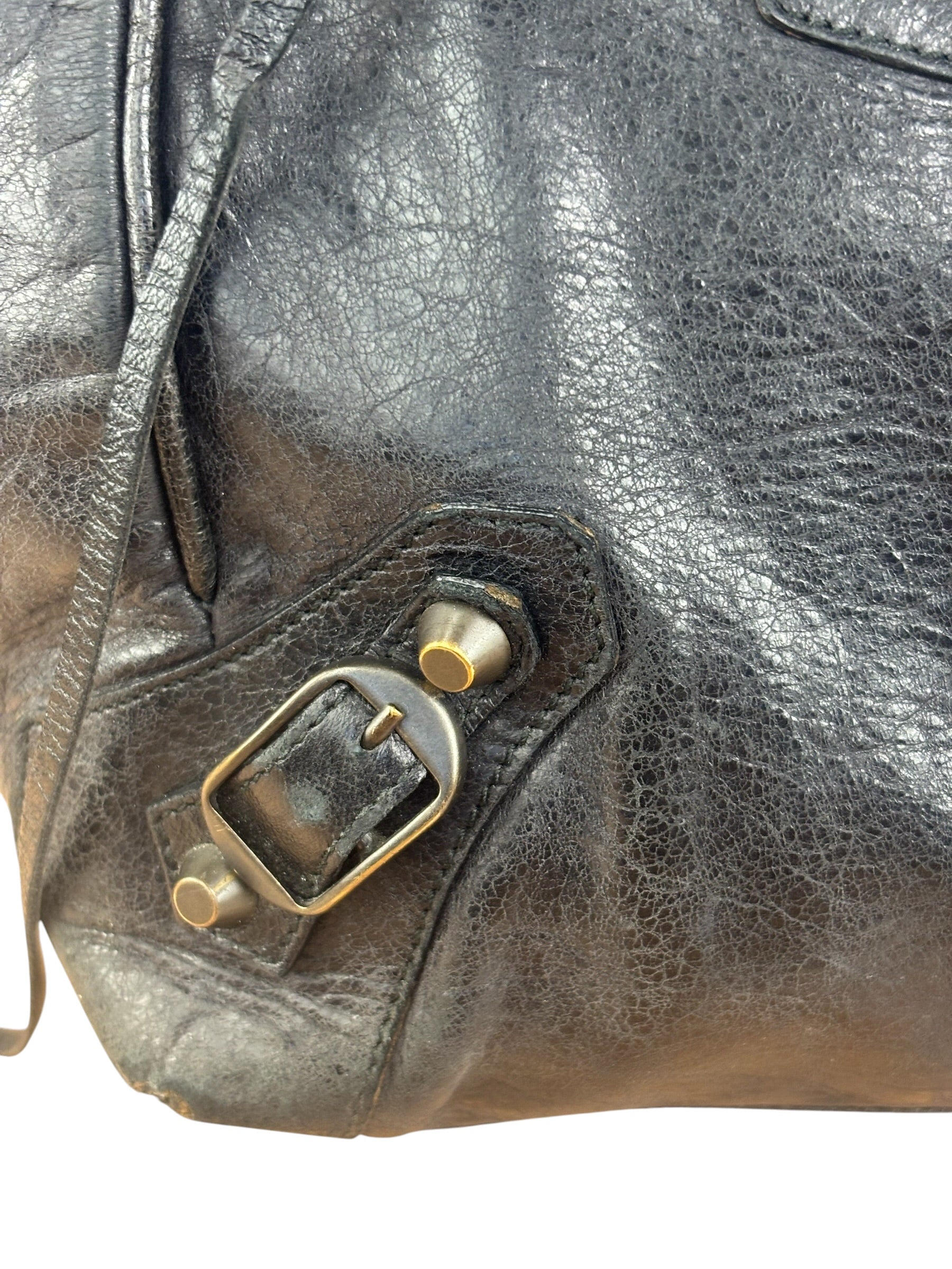 Balenciaga Vintage Black Leather Classic Sunday Tote Bag