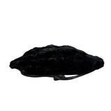 Fendi Black Faux Fur/Leather Trim Pouch