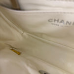 Chanel White Leather/Canvas Pearl Crossbody Flap 2003