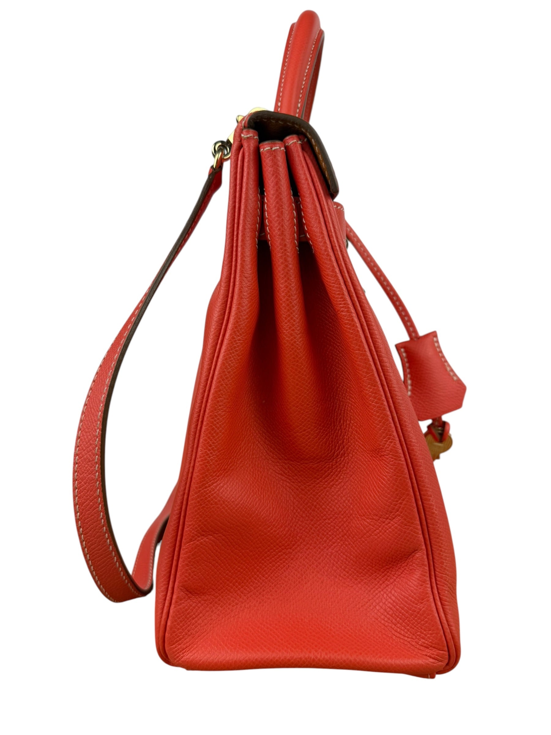 Hermes Coral-Red Epson Casaque Togo Kelly 32