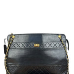 Chanel Vintage Black Quilted Leather Grand Shopping Tote/Shoulder Bag-1990