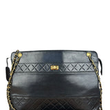 Chanel Vintage Black Quilted Leather Grand Shopping Tote/Shoulder Bag-1990