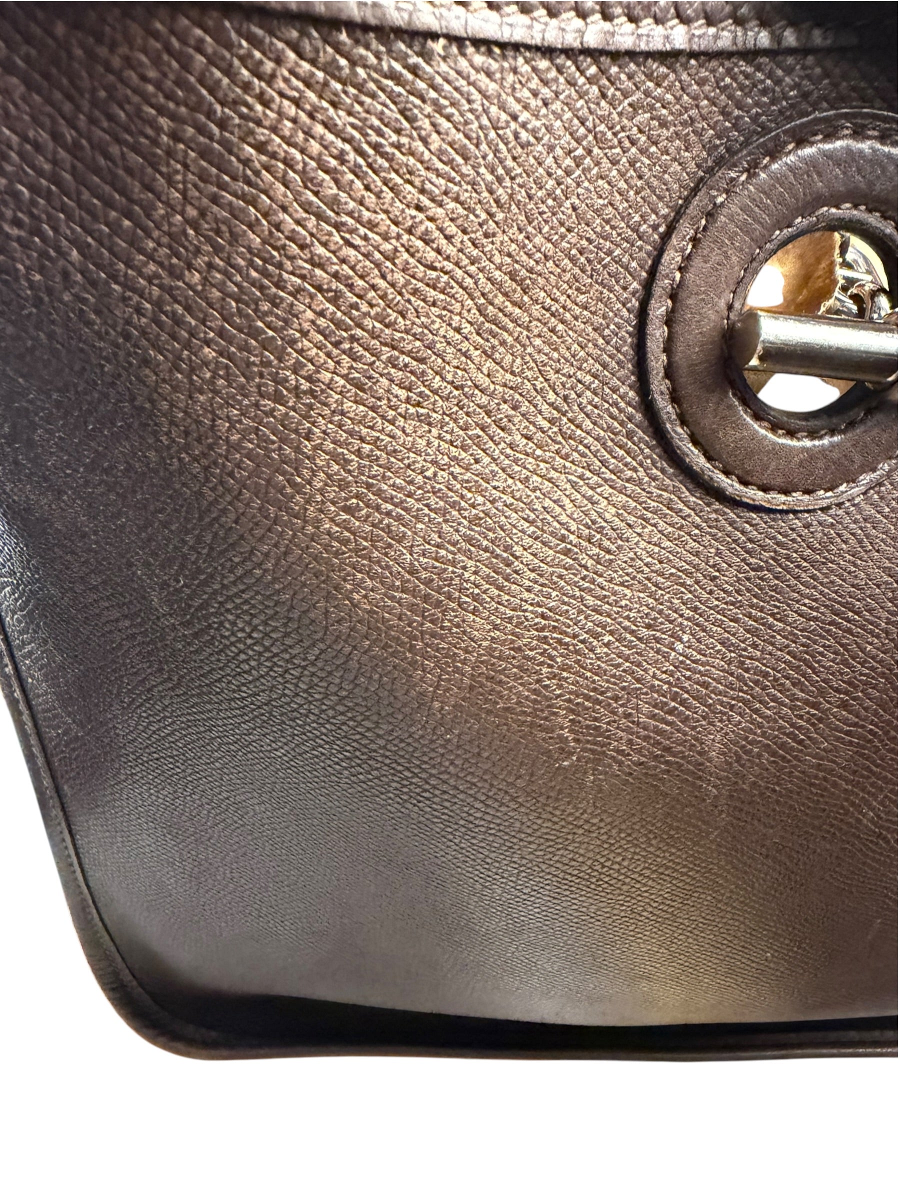 Hermes Brown Leather Vespa Crossbody PM