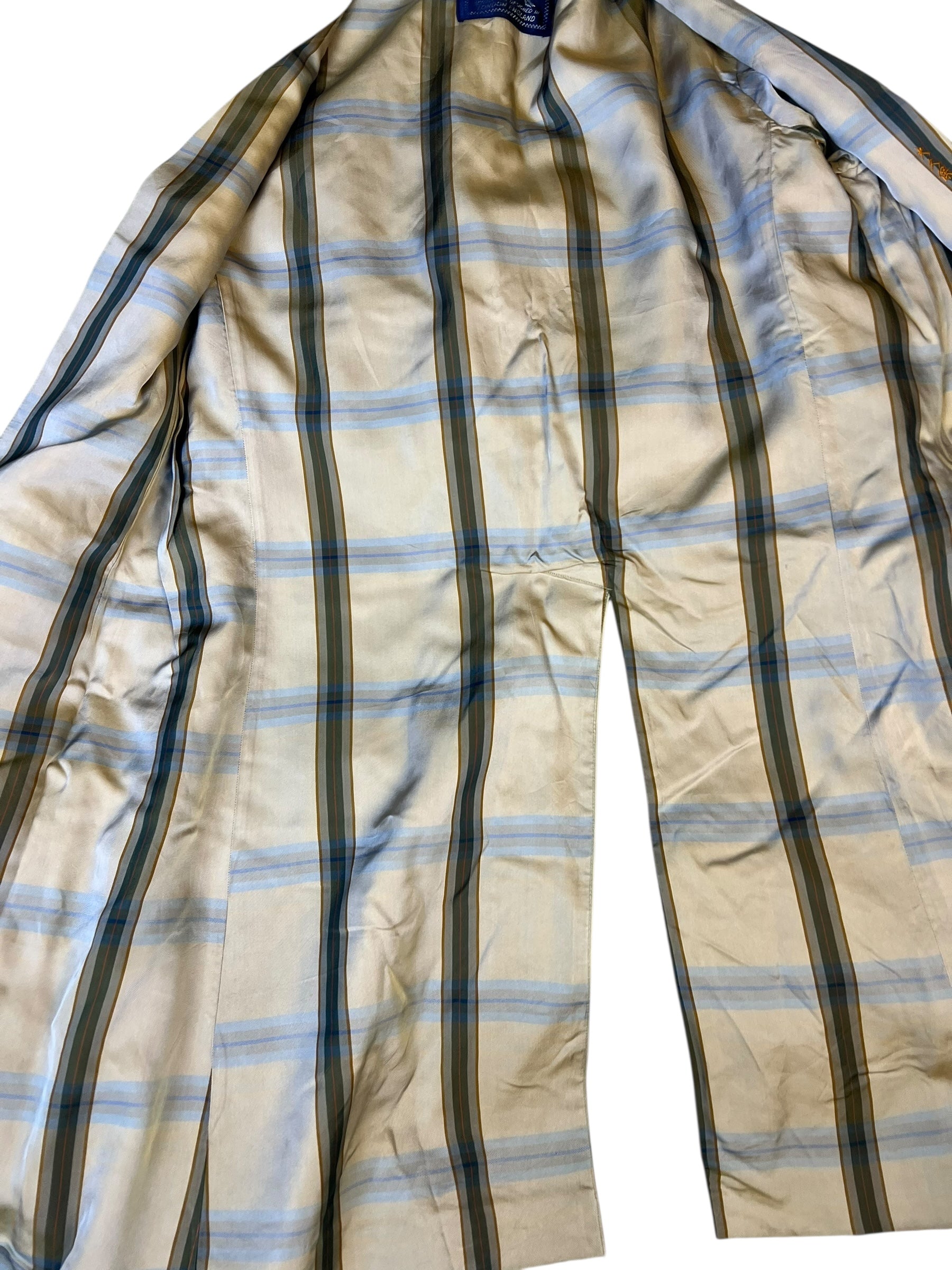 Burberry Vintage Khaki Plaid Lined Coat